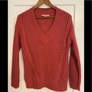 Pink/Mauve V-Neck Philosophy Sweater Size S